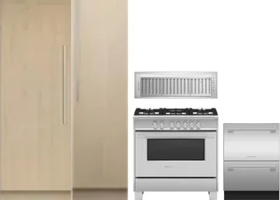 5 Piece Package Includes Refrigerator, Freezer, Range, Hood And Dishwasher